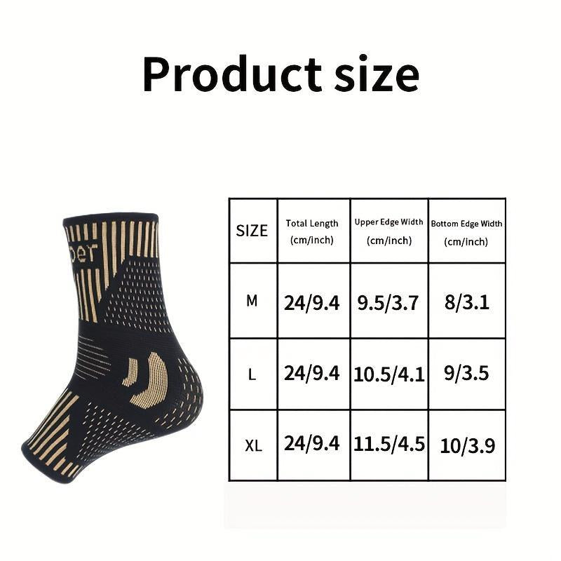 1 Pair Copper Ankle Compression Sleeve-For Men and Women Ankle Pads for Sports and Fitness Running Walking